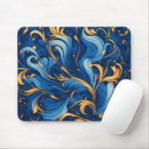 Royal Waves of Whimsy Swirls of Blue & Gold