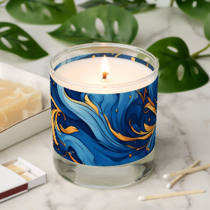Royal Waves of Whimsy Swirls of Blue & Gold Scented Candle