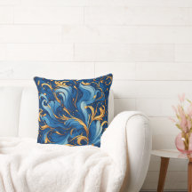 Royal Waves of Whimsy Swirls of Blue & Gold