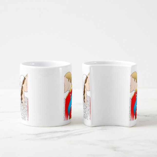 Royal Wedding Balcony Kiss Mugs (Side)