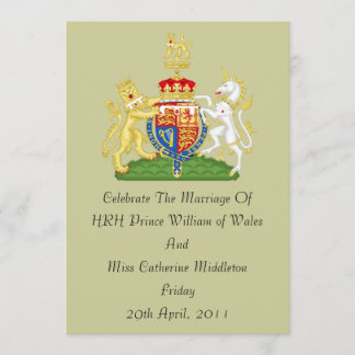 Royal Wedding Coat Of Arms Invitation (Taupe)