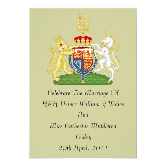 Royal Wedding Coat Of Arms Invitation (Taupe)