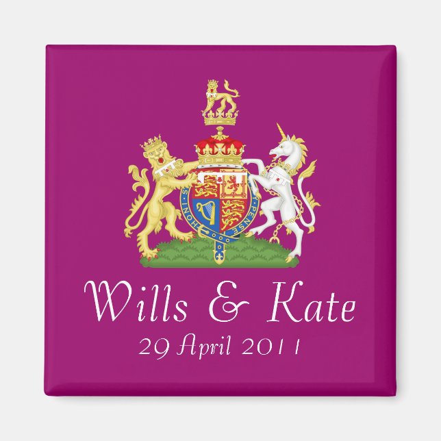 Royal Wedding Coat of Arms Magnet (Plum) (Front)
