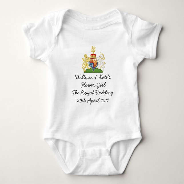 Royal Wedding Flower girl kids outfit Baby Bodysuit (Front)