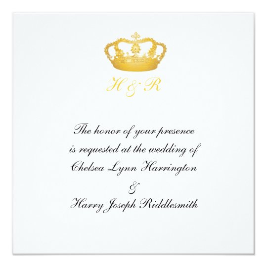 Royal Wedding Golden Crown Invitation | Zazzle.com