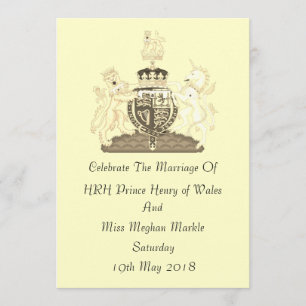 Royal Wedding Harry and Meghan Custom Invitation