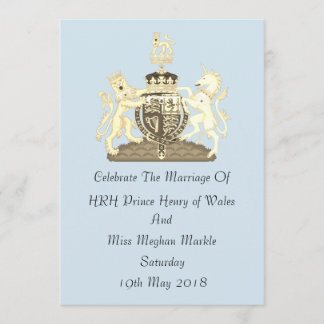 Royal Wedding Harry and Meghan Custom Invite Blue