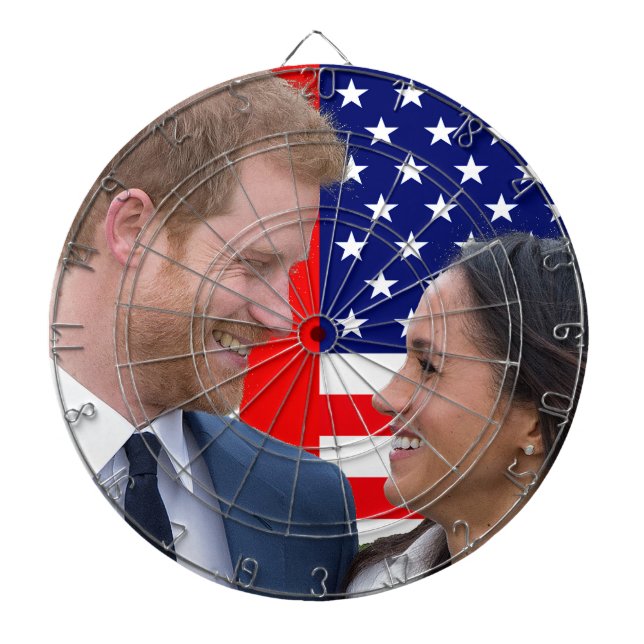 Royal Wedding Harry and Meghan Dart Board (Front)