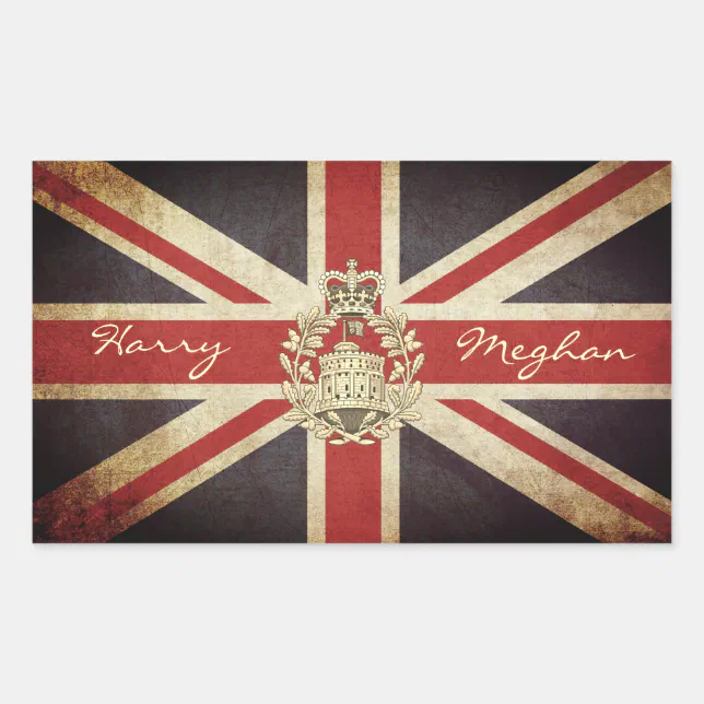 Royal Wedding Harry & Meghan Flagge – 80x133 Cm, Polyester, Mit Ösen, Mehrfarbig Union Jack