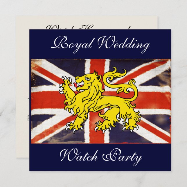 Royal Wedding Harry and Meghan Watch Party Invite (Front/Back)