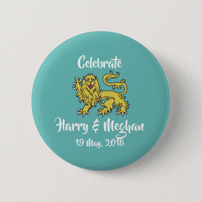 Royal Wedding Heraldry Lion Keepsake Button (Front)
