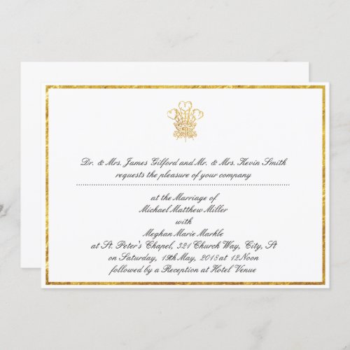 Royal Wedding Invitation Replica  UK London