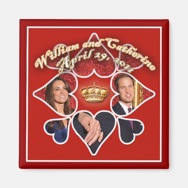Royal Wedding Magnets for Party Favors (Front)