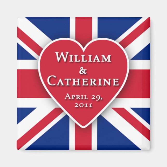 Royal Wedding Magnets for Party Favors (Front)