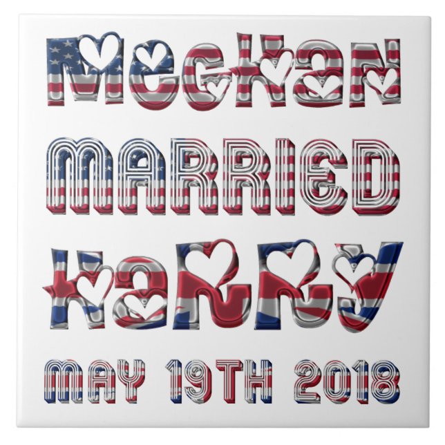 Royal Wedding Meghan Markle Prince Harry Ceramic Tile (Front)