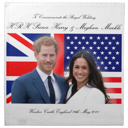 Royal Wedding Prince Harry and Meghan Markle Cloth Napkin