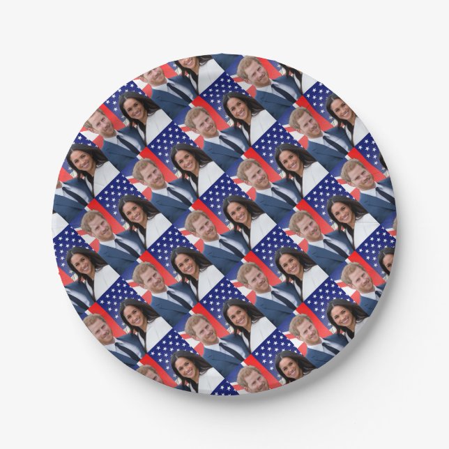 Royal Wedding Prince Harry and Meghan Markle Paper Plates (Front)