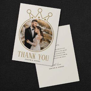 Royal Wedding Ring Thank You Card with Photo