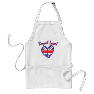 Royal Wedding, Royal Love, Union Jack Heart Adult Apron