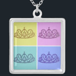 Royal Wedding/Tiaras/crowns Silver Plated Necklace<br><div class="desc">tiara necklaces</div>