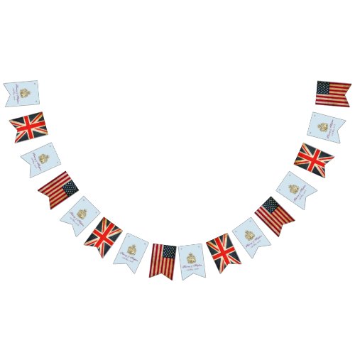 Royal Wedding UK  USA Flag Bunting Banner