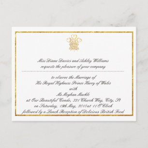 Royal Wedding Watch Party Invitation   London UK Postcard