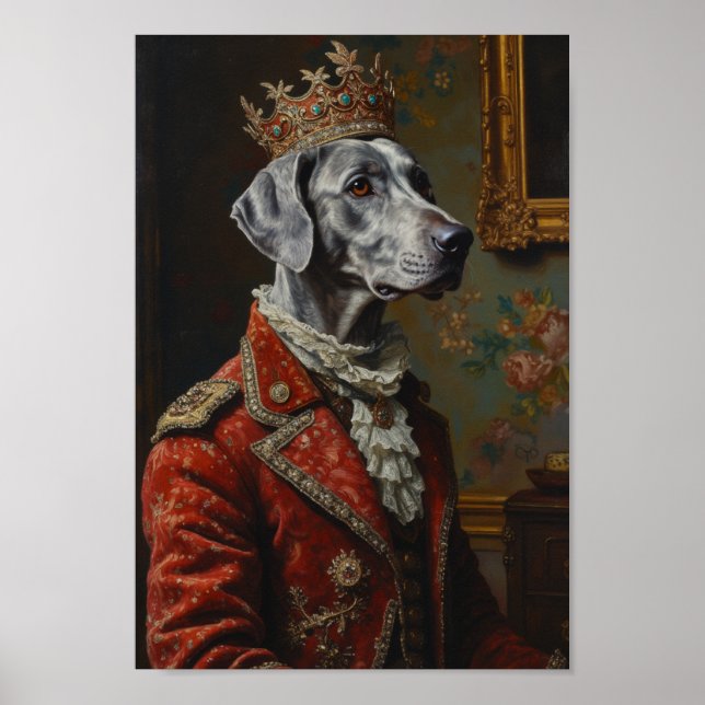 Royal Weimaraner Portrait Poster (Front)