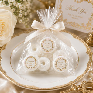 Royal White and Gold Floral Wedding Favors