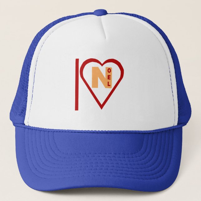 Royal White Trucker Cap I LOVE NOEL (Front)