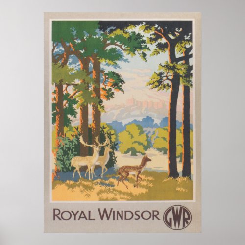 Royal Windsor United Kingdom Vintage Travel Poster
