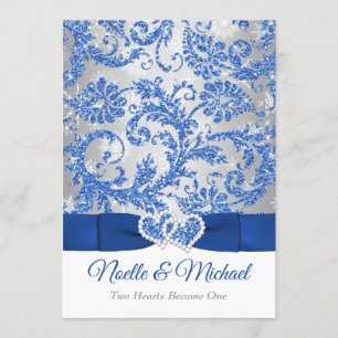 Royal Winter Wonderland Joined Hearts Invitation