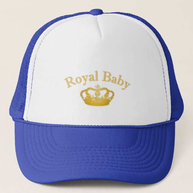 Royal with Golden Crown Trucker Hat (Front)