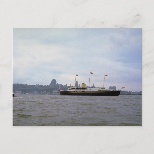 Royal yacht "Britannia" on St. Lawrence River, Que Postcard (Front)