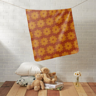 Royal yellow and red mandala pattern baby blanket