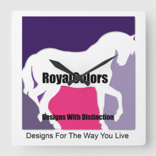 RoyalColors Logo Square Wall Clock