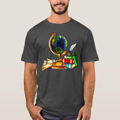 Royalcore Dark Academia Vintage Globe T_Shirt