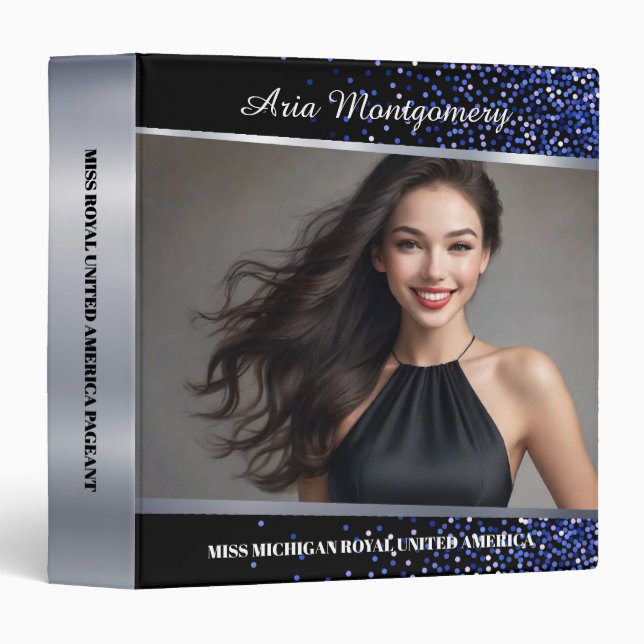Royale Glitz Custom Notebook Binder for Pageants (Front/Spine)
