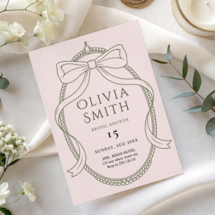 Royale vintage blush bridal shower invitation