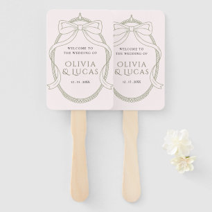 Royale vintage blush wedding hand fan