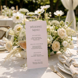 Royale vintage blush wedding menu