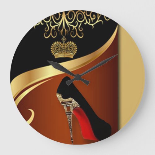 Royality Paris High Heel  Gold Crown Large Clock