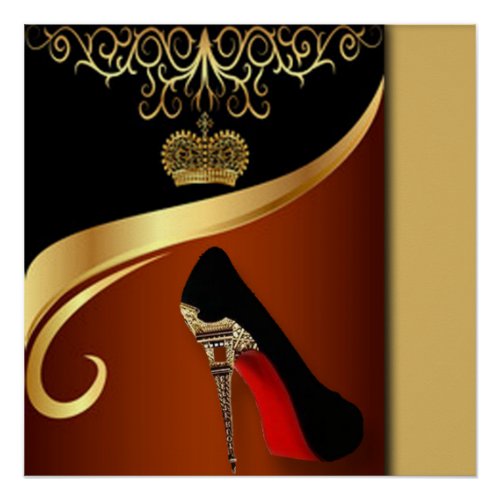 Royality Paris High Heel  Gold Crown Poster