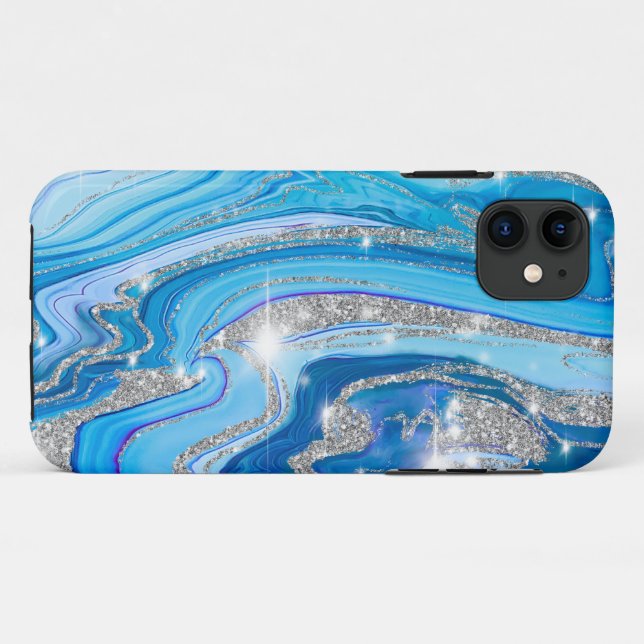 Royally Blue Agate iPhone 11 Cases (Back (Horizontal))