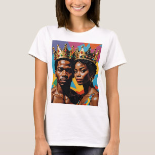 Royalty King and Queen Bold Colorful Art T-Shirt
