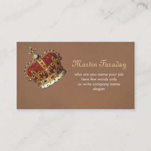 Customizable royalty king crown business card