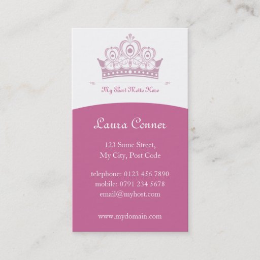 Customizable Royalty / Princess Business Cards