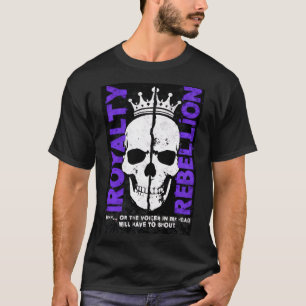Royalty Rebellion Skull Crown Streetwear Design T-Shirt