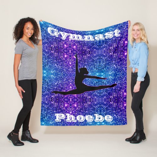 Royalty Sparkle Gymnastics Fleece Blanket