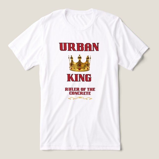 ROYALTY, URBAN KING MEN'S WHITE TRI-BLEND  SHIRT (Design Front)