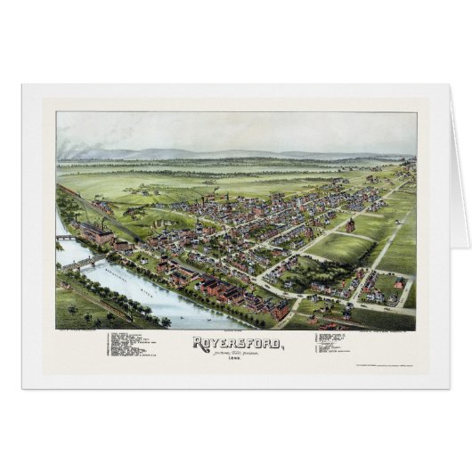 Royersford, PA Panoramic Map - 1893 Cards (Front Horizontal)